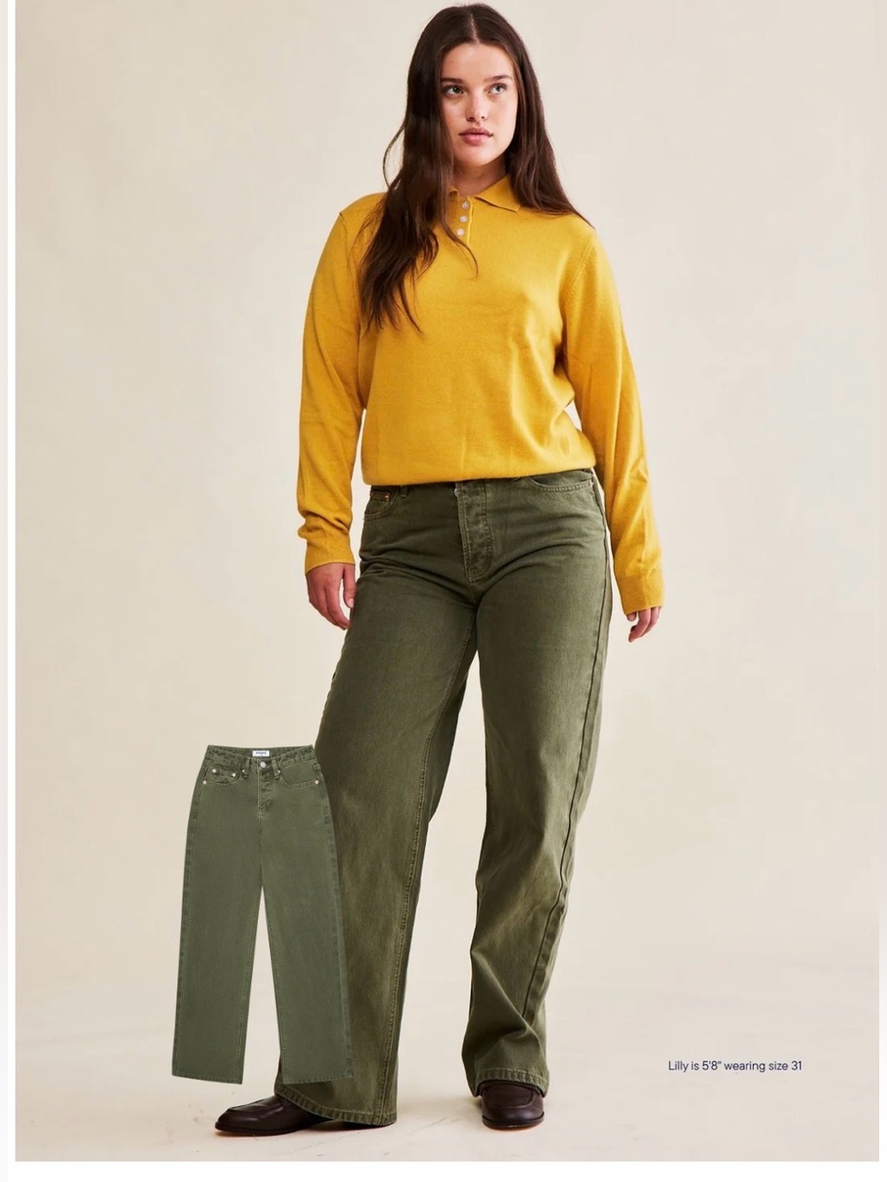 Women's Classic Straight-Leg Jeans in Olive Green